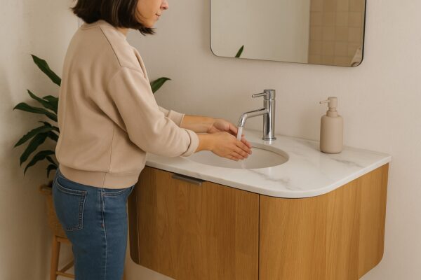 Palma 36" Wall Mount Bathroom Vanity with Sintered Stone Top and Single Sink - Image 2