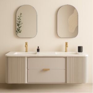 Rosetta 60" Floating Vanity with Double Ceramic Sinks