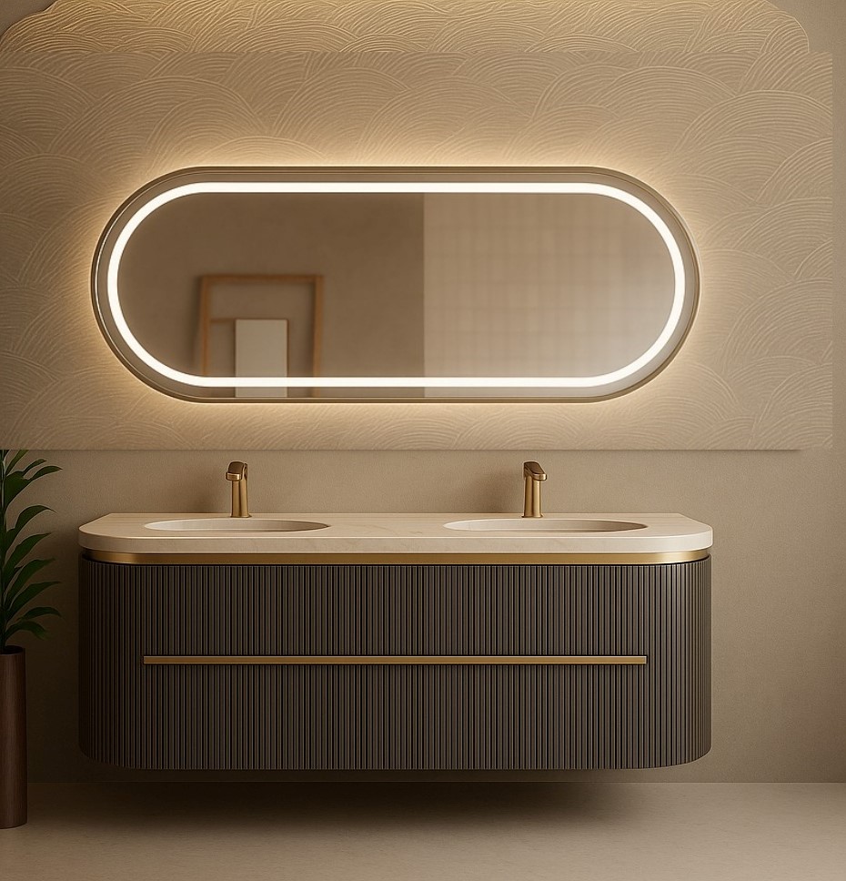 Ravena 60 inch double sink floating bathroom vanity