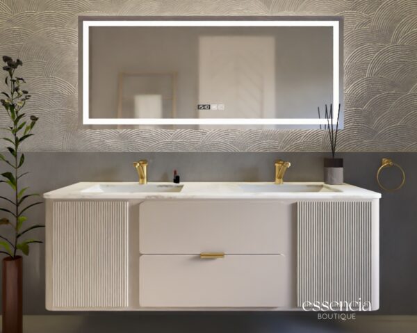 Rosetta 60" Floating Vanity with Double Ceramic Sinks - Image 6