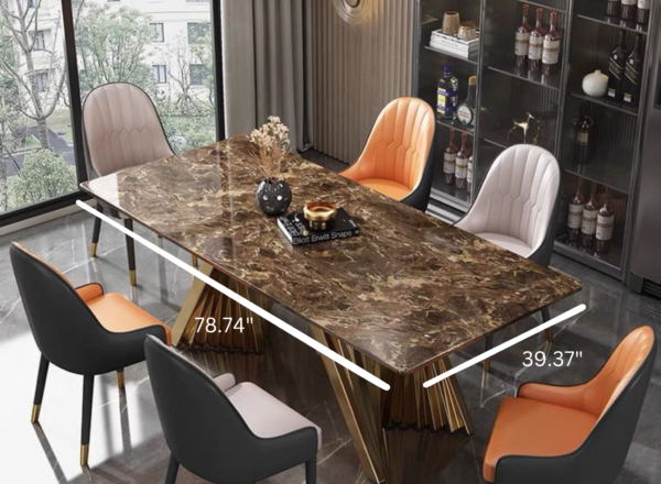 Florence 79" ultra-modern dining table with a sleek sintered stone top - Image 4