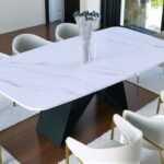 Sintered stone dining table set for 8