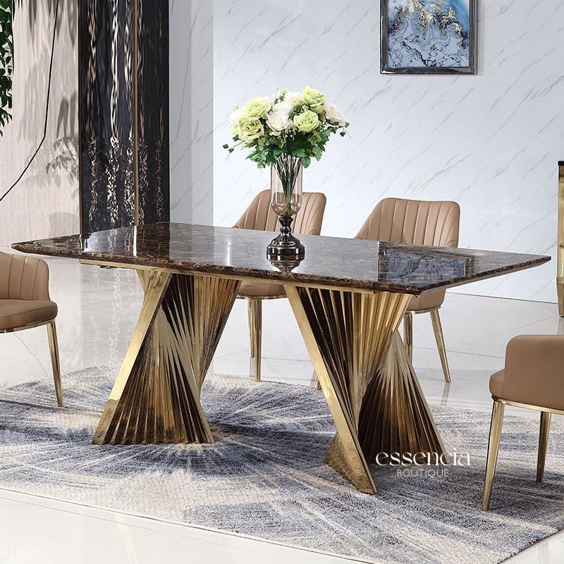 Florence 79" ultra-modern dining table with a sleek sintered stone top