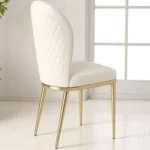 leather dining chairs set of 2 cream white