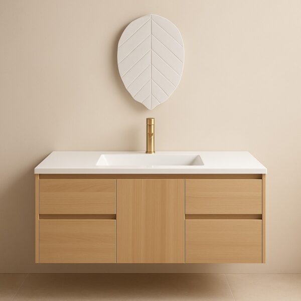Silvana 48" Single Sink Sintered Stone Bathroom Vanity with Under Cabinet LED Sensor Warm Light - Image 6