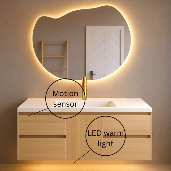Silvana 48" Single Sink Sintered Stone Bathroom Vanity with Under Cabinet LED Sensor Warm Light - Image 2
