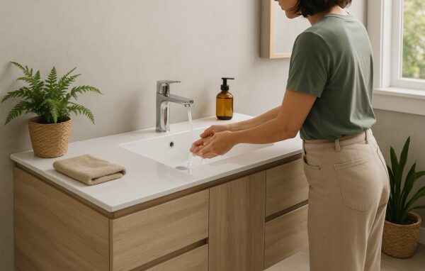 Silvana 48" Single Sink Sintered Stone Bathroom Vanity with Under Cabinet LED Sensor Warm Light - Image 3