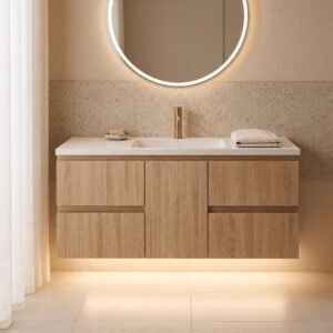 Silvana 48″ Floating Bathroom Vanity (Natural Oak)