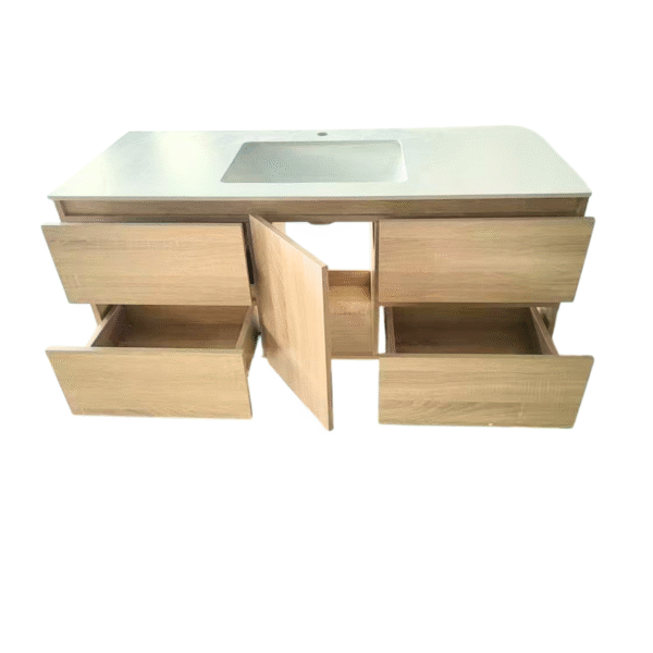 Silvana 48" Single Sink Sintered Stone Bathroom Vanity with Under Cabinet LED Sensor Warm Light - Image 4