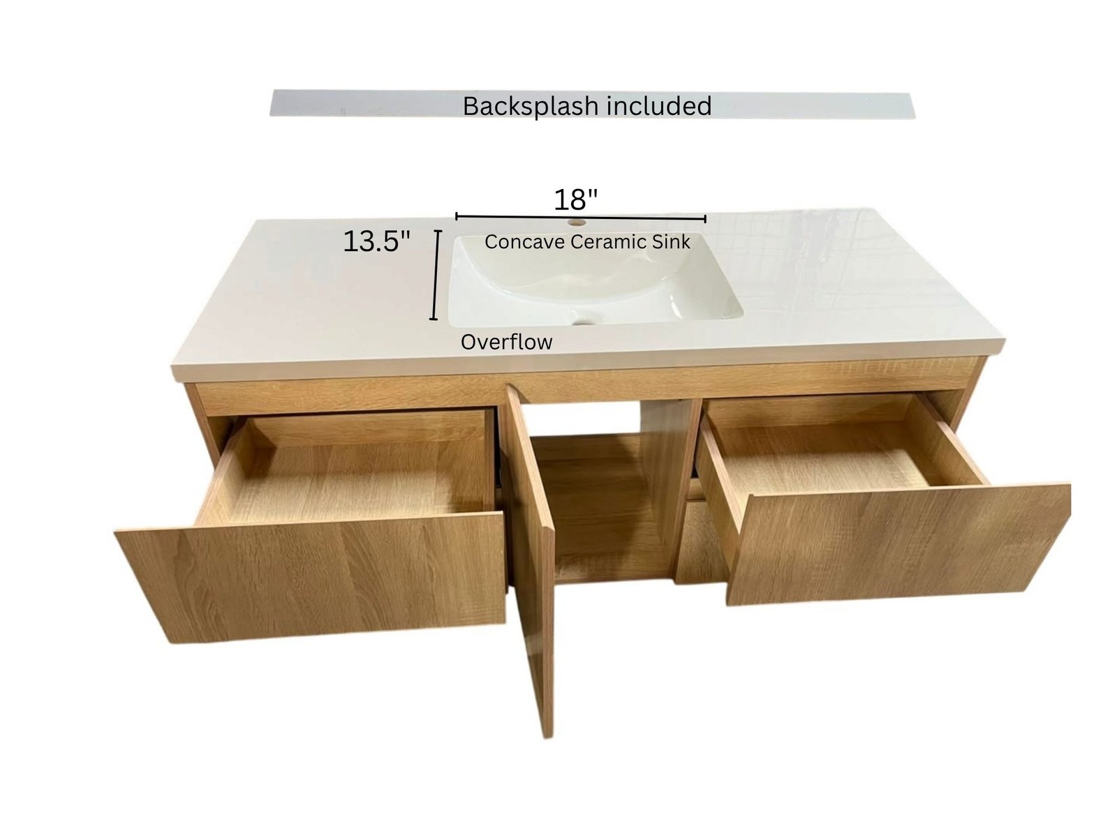 Silvana 48" Floating Bathroom Vanity (Natural Oak)