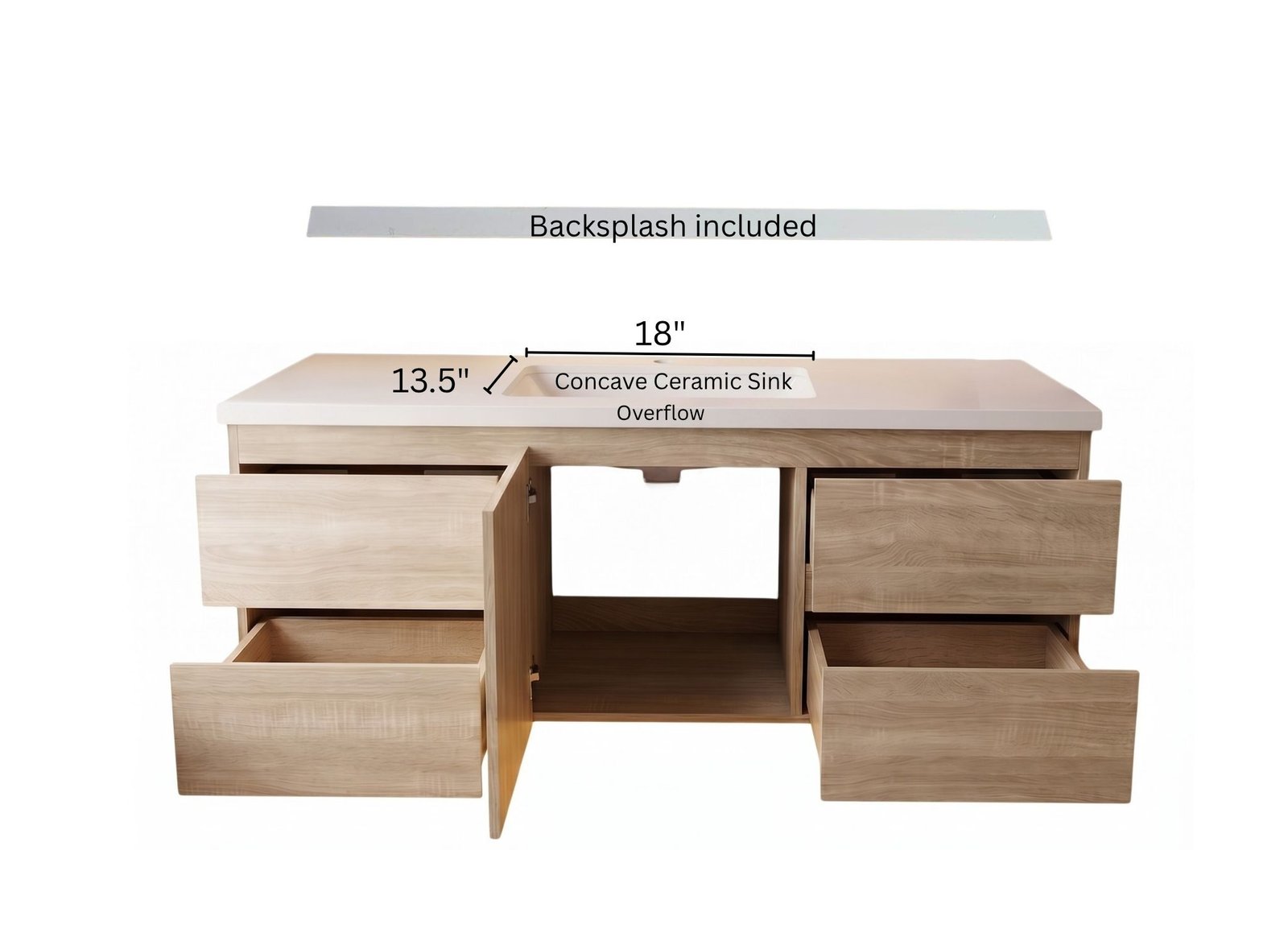 Silvana 48" Floating Bathroom Vanity (Natural Oak)