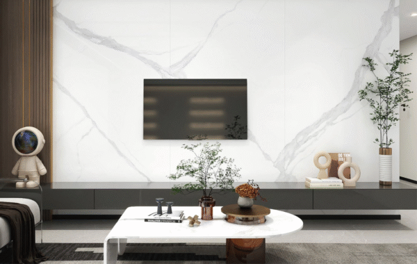 4x8ft Calacatta White Marbled Sintered Stone Slab - Image 3