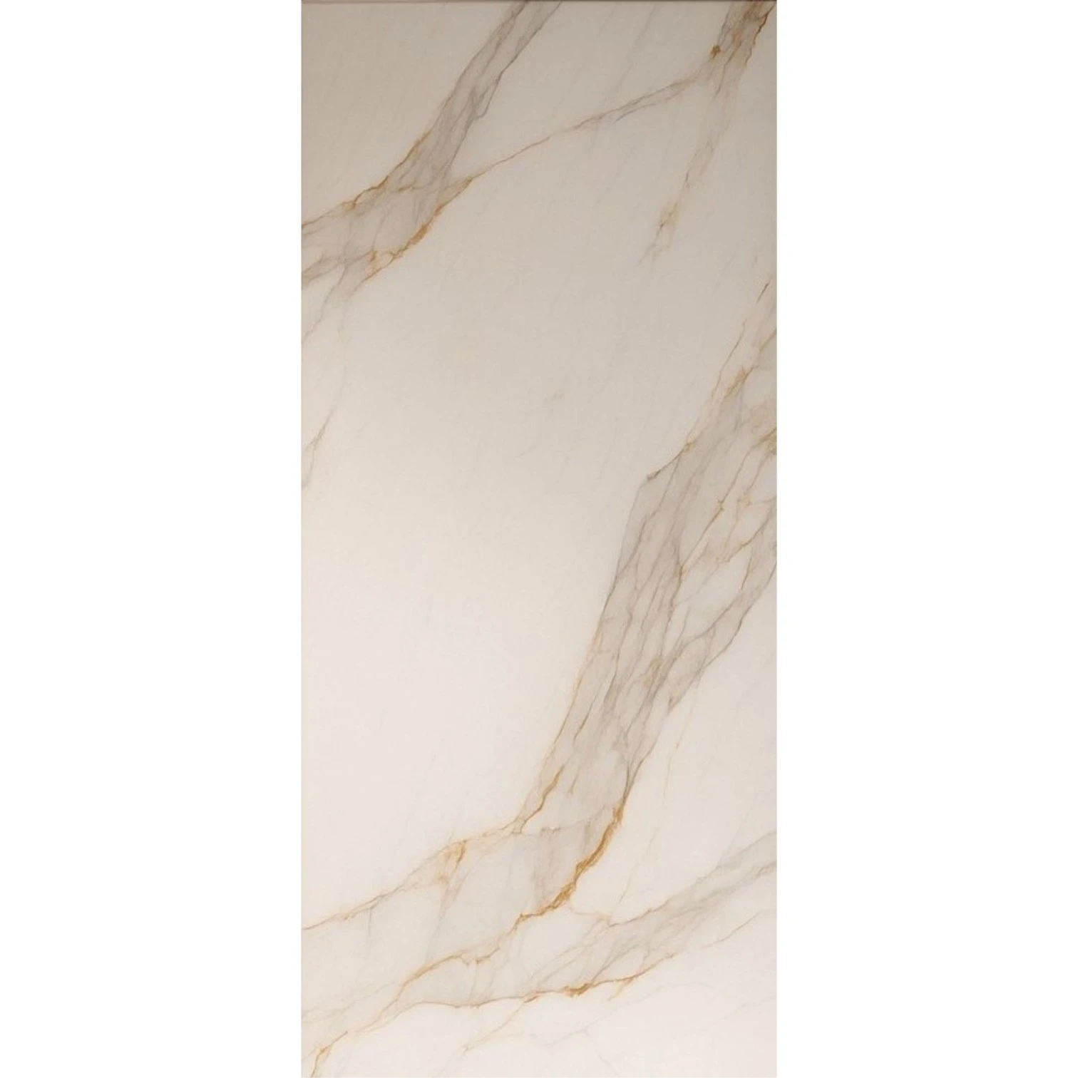 Sintered stone slab gold and white marbling veins