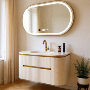 36 inch floating bathroom vanity with led mirror