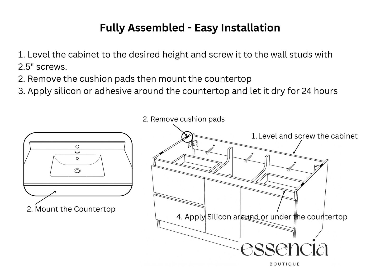 Rosetta 60 inch Floating Bathroom Vanity (Greige)
